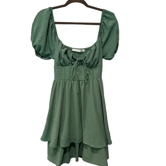 Altar'd State Loralee Mini Dress Green Size Large - Picture 1 of 8